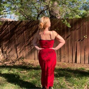 90’s Vintage Layered Goth rose PROM DRESS maxi slip dress